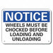 Alum Chock Wheels Notice Sign 7x10in