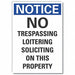 No Trespassing Note Labl 14x10in Polyest