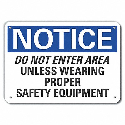 Personal Safety Notice Sign 10x14in Alum