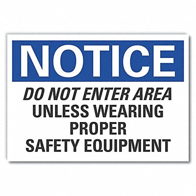 Personal Safety Notice Rflctv Lbl 7x10in