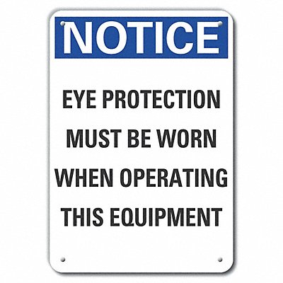 Alum Eye Notice Sign 10x7in Alum