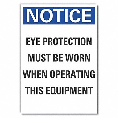 Eye Notice Label 5in x 3.5in Polyester