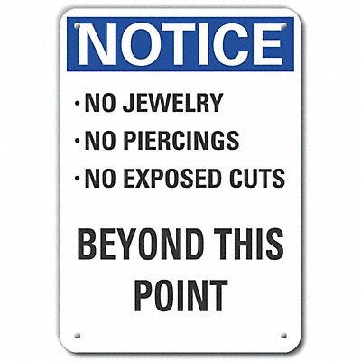 Plastic Accdnt Prevent Note Sign 10x7in