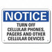 Plastic No Phones Notice Sign 10x14in