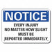 Accident Reporting Notice Sign 10x14in