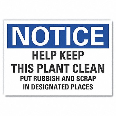 Cleaning Notice Label 5x7in Polyester