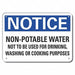 Potable Water Notice Sign 10x14in Plstc
