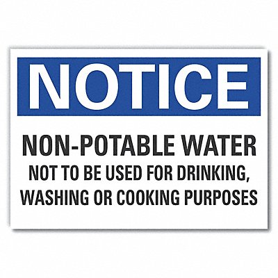 Potable Water Notice Lbl 7x10in Polyest