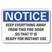 Plastic Fire Door Notice Sign 10x14in