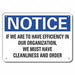 Cleaning Notice Sign 7x10in Plastic