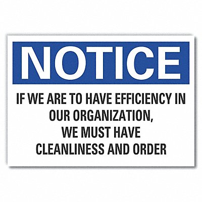 Cleaning Notice Label 5inx7in Polyester