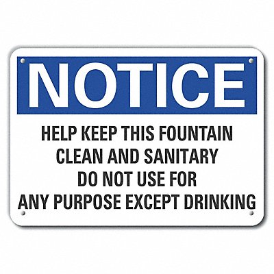 Plastic Cleaning Notice Sign 7x10in