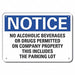 Plstc No Alcohol/Drug Notice Sign 7x10in