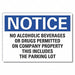 No Alcohol/Drugs Notice Label 3 1/2x5in