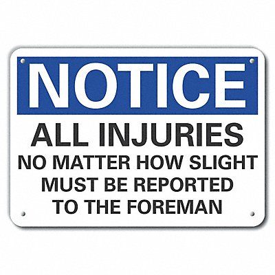 Rflct Accdnt Reporting Note Sign 7x10in