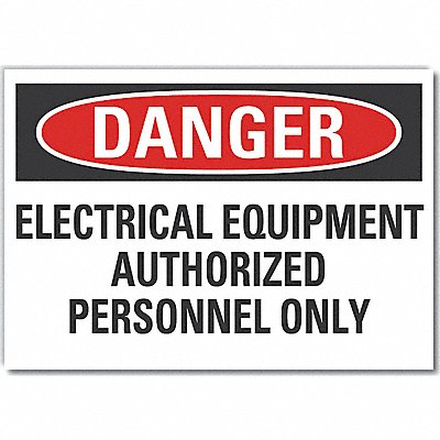 Elec Equip Danger Lbl 3.5x5in Polyester