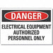 Elec Equip Danger Lbl 3.5x5in Polyester