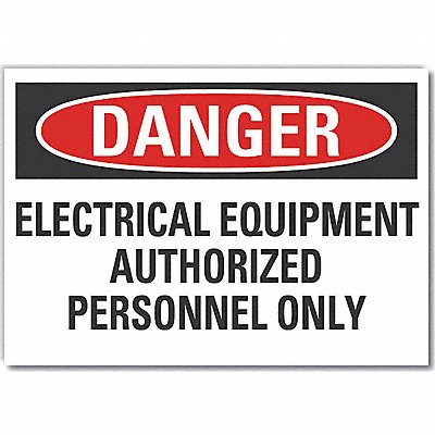 Elec Equip Danger Rflct Lbl 10x14in