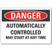 Auto Equipment Danger Rflctv Lbl 7x10in