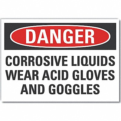 Corrosive Mtrl Danger Lbl 5x7in