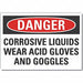 Corrosive Mtrl Danger Lbl 7x10in