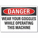 Eye Danger Label 7inx10in Polyester