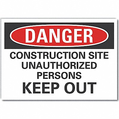 Construction Area Danger Lbl 3.5x5in