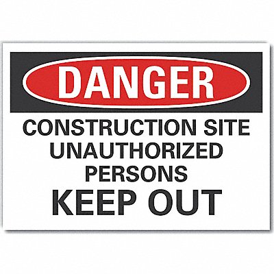Danger Sign 10in x 14in Non-PVC Polymer