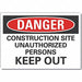 Danger Sign 10in x 14in Non-PVC Polymer