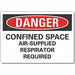 Confined Space Danger Rflct Lbl 7x10in