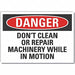 Danger Sign 10in x 14in Non-PVC Polymer