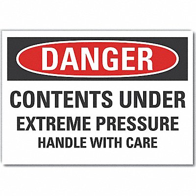 Pressure Danger Label 3.5x5in Polyester