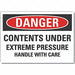 Pressure Danger Label 3.5x5in Polyester