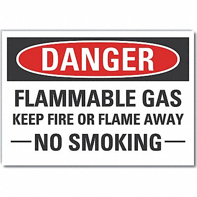 Flammable Gas Danger Rflctv Label 7x10in