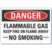 Flammable Gas Danger Lbl 10x14in Polyest