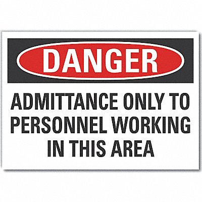 Auth Person Danger Label 7 in x 10 in