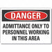 Danger Sign 7 in x 10 in Non-PVC Polymer