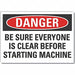 Stay Clear Danger Lbl 3.5x5in Polyester