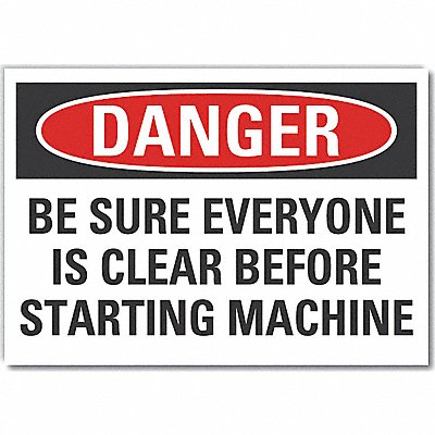 Danger Sign 7 in x 10 in Non-PVC Polymer