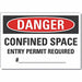 Confined Space Danger Lbl 7x10in Polyest