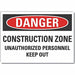 Construction Area Danger Lbl 7x10in