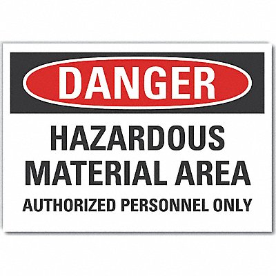 Hazardous Mtrl Danger Rflct Lbl 3.5x5in