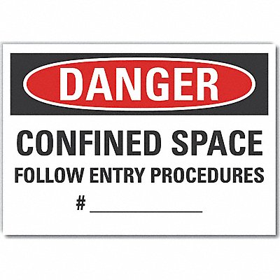 Danger Sign 7 in x 10 in Non-PVC Polymer