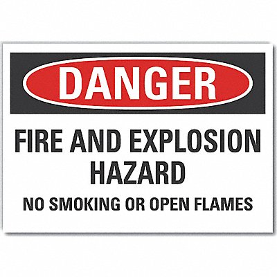 No Smoking Danger Lbl 7inx10in Polyester