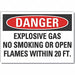 No Smoking Danger Rflct Label 7inx10in