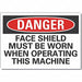 Face Mask Danger Lbl 5inx7in Polyester