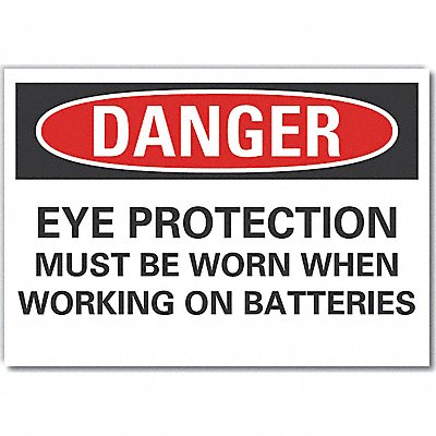 Eye Danger Label 5 in x 7 in Polyester