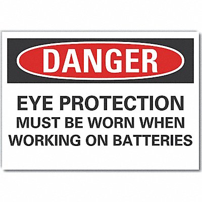 Eye Danger Label 3.5in x 5in Polyester