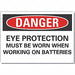 Eye Danger Label 3.5in x 5in Polyester