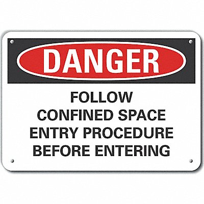 Rflctv Confined Space DangerSign 10x14in